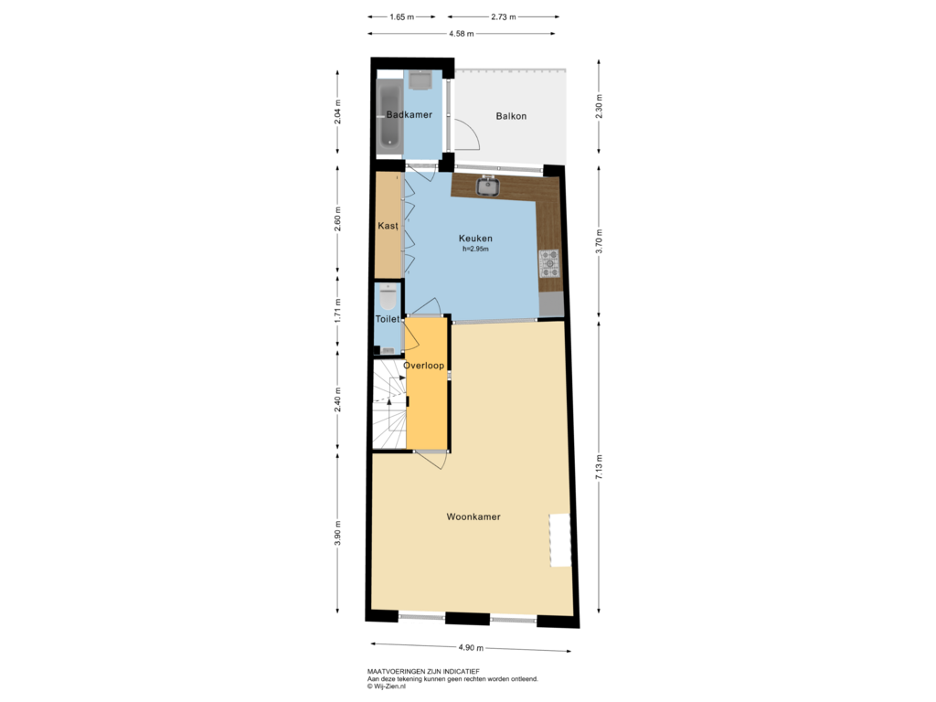 Bekijk plattegrond van EERSTE VERDIEPING van 1e Pijnackerstraat 109-B