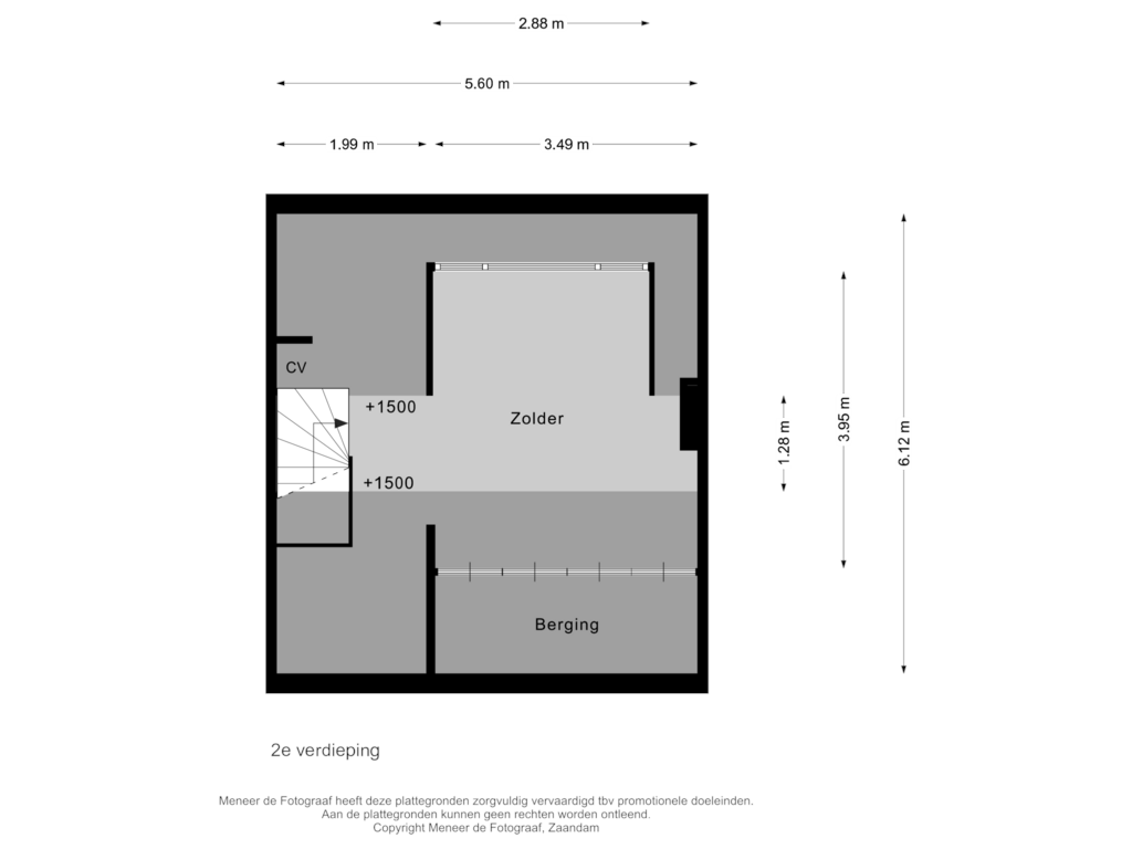 View floorplan of 2e verdieping of Lindelaan 35