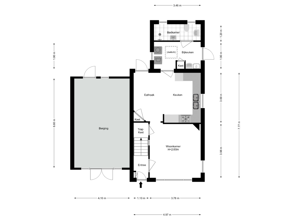 Bekijk plattegrond van Begane grond van Horn 61