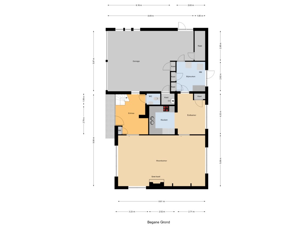 Bekijk plattegrond van Begane Grond van Gouweveerseweg 5