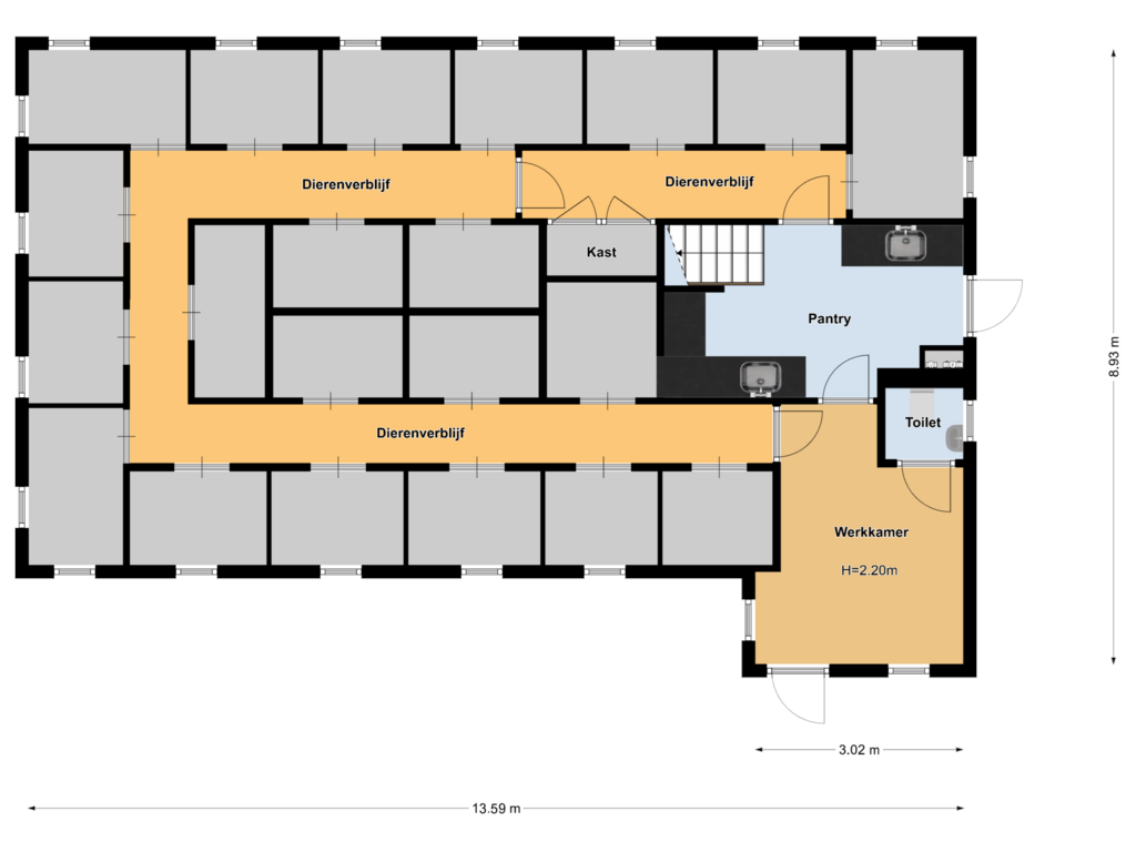 Bekijk plattegrond van BG Dierenverblijf van Horsterweg 158