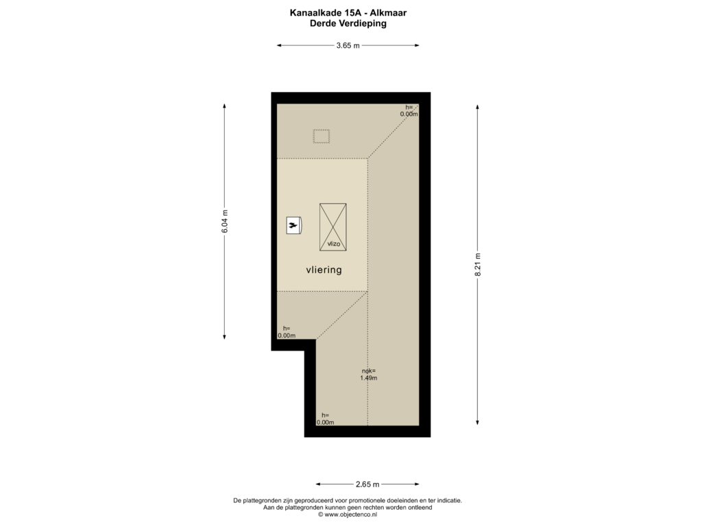 Bekijk plattegrond van DERDE VERDIEPING van Kanaalkade 15-A