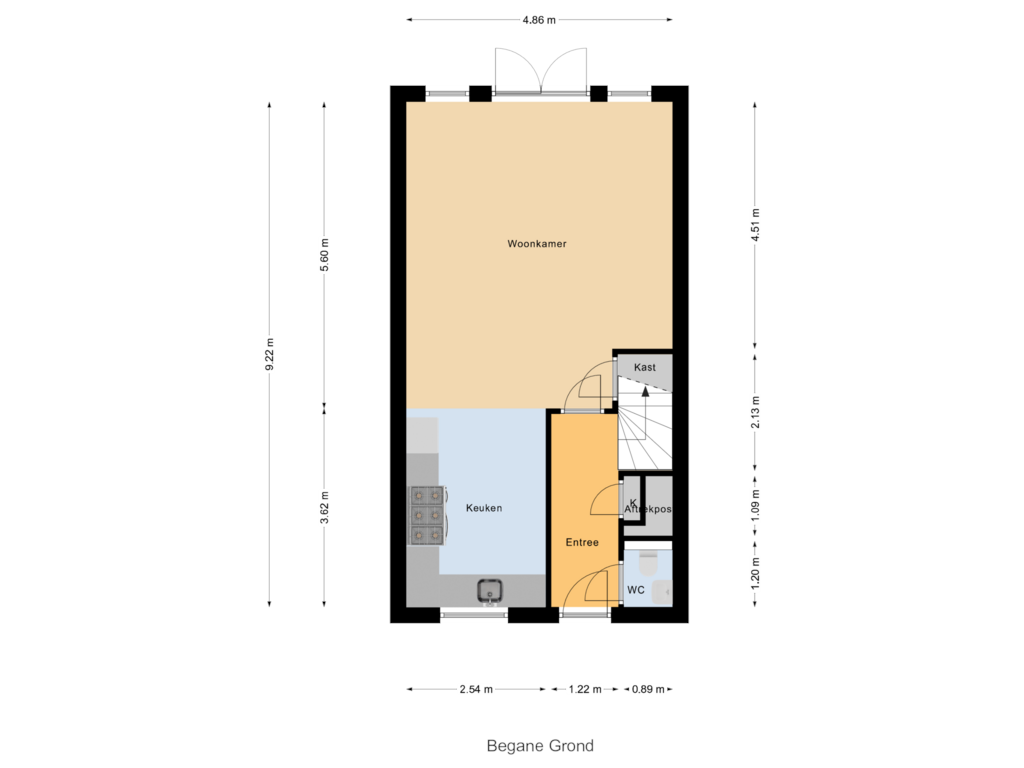 Bekijk plattegrond van Begane Grond van Gaffelaarwerf 9