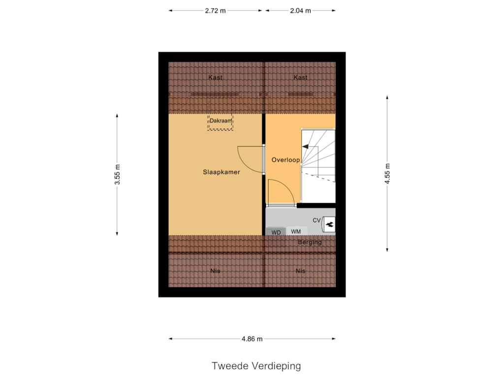 Bekijk plattegrond van Tweede Verdieping van Gaffelaarwerf 9