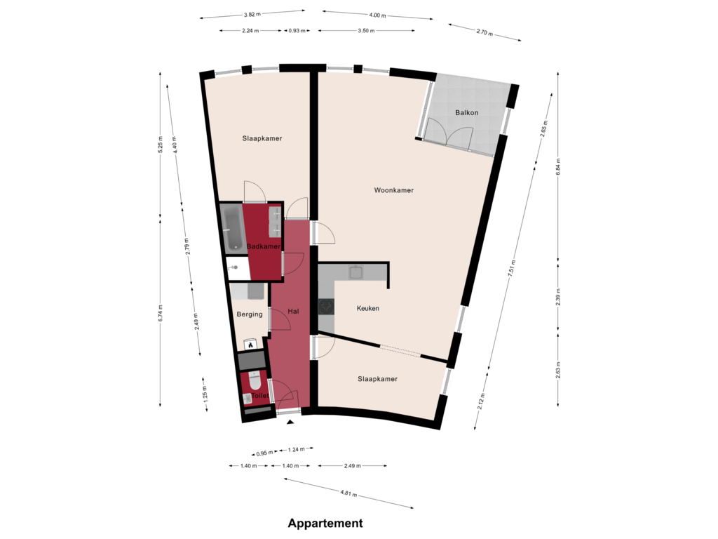 View floorplan of Appartement of Hammerveldlaan 37