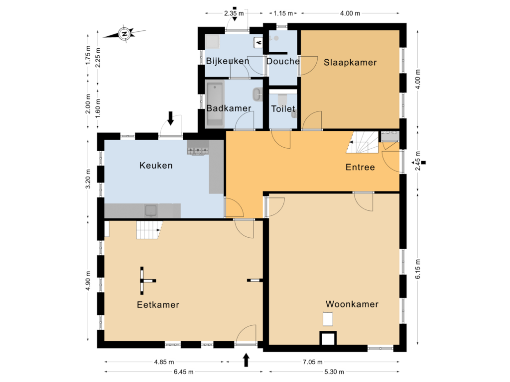 View floorplan of Begane grond of Tsjerkebuorren 6