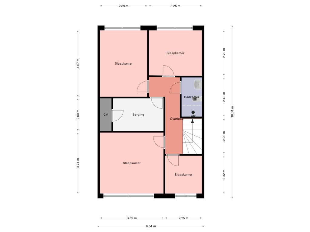 Bekijk plattegrond van 1e Verdieping van Laan van het Kinholt 556