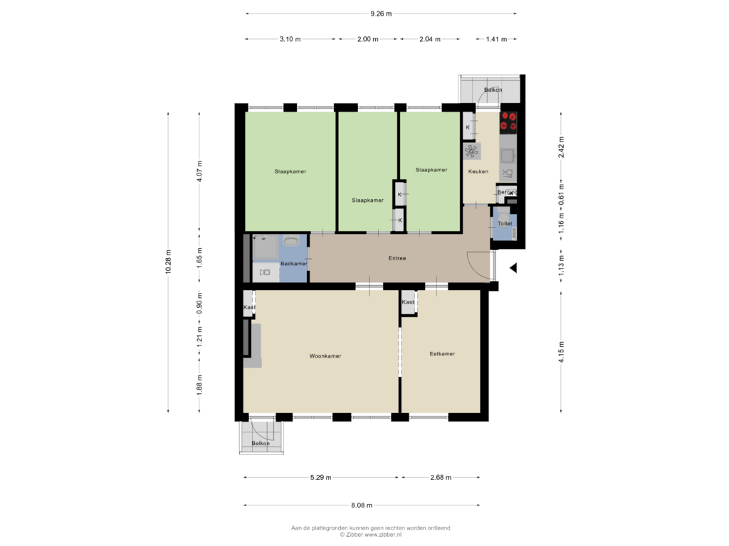 View floorplan of Appartement of Graaf Hendrik III laan 169-A