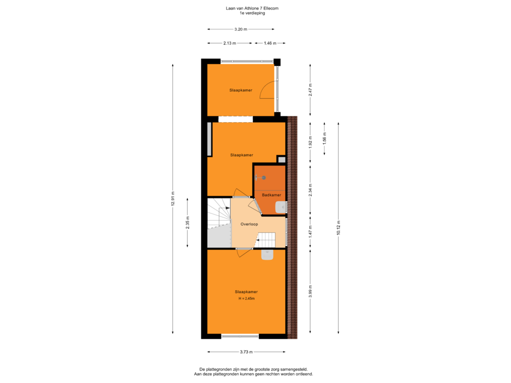 Bekijk plattegrond van 1e verdieping van Laan van Athlone 7