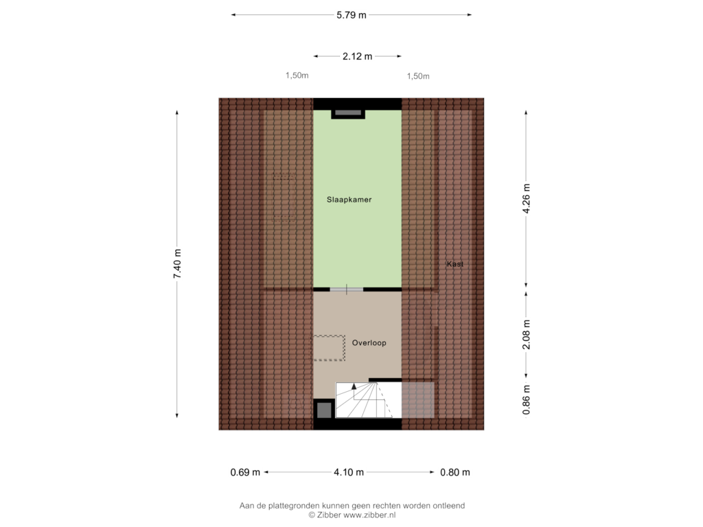 Bekijk plattegrond van Tweede Verdieping van Kerkweg 18-A