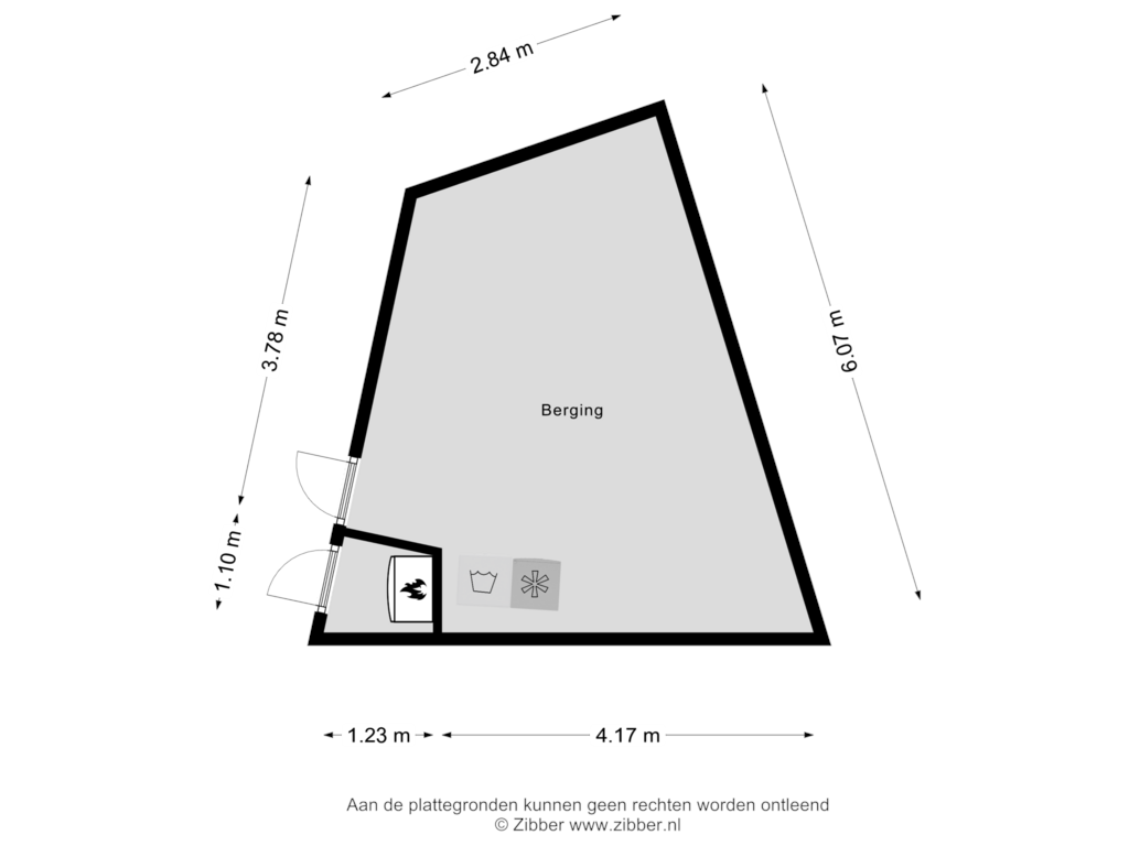 Bekijk plattegrond van Berging van Kerkweg 18-A