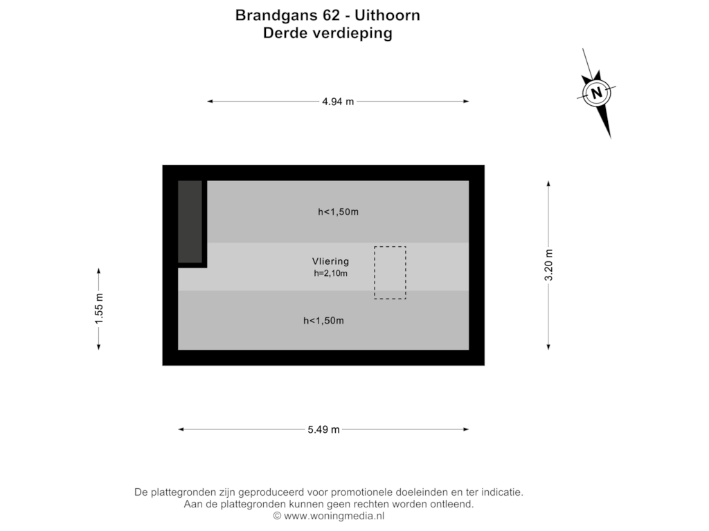 Bekijk plattegrond van Derde verdieping van Brandgans 62