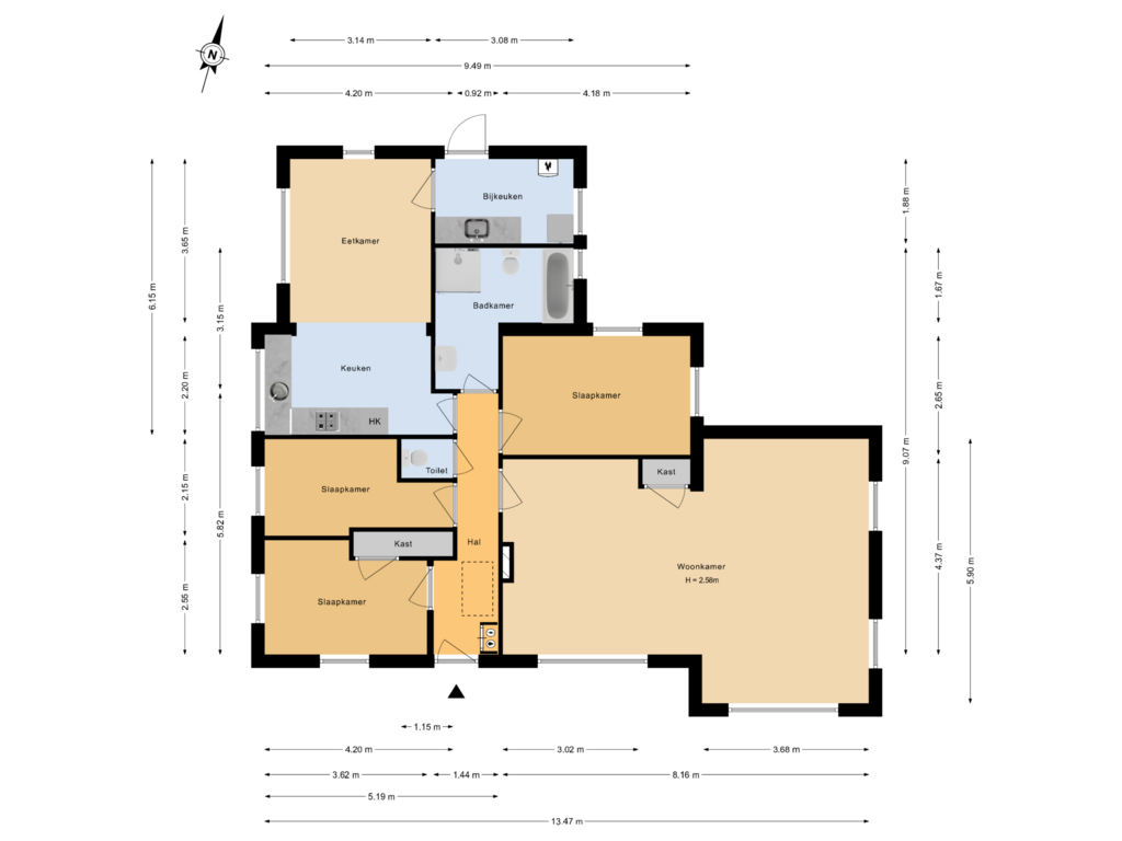 Bekijk plattegrond van Begane grond van Poeldijkseweg 4