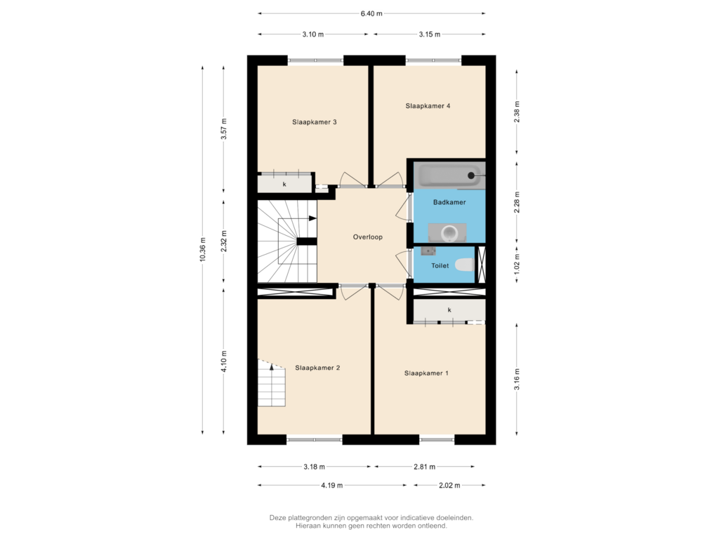 View floorplan of 1e Verdieping of Oude Parklaan 53