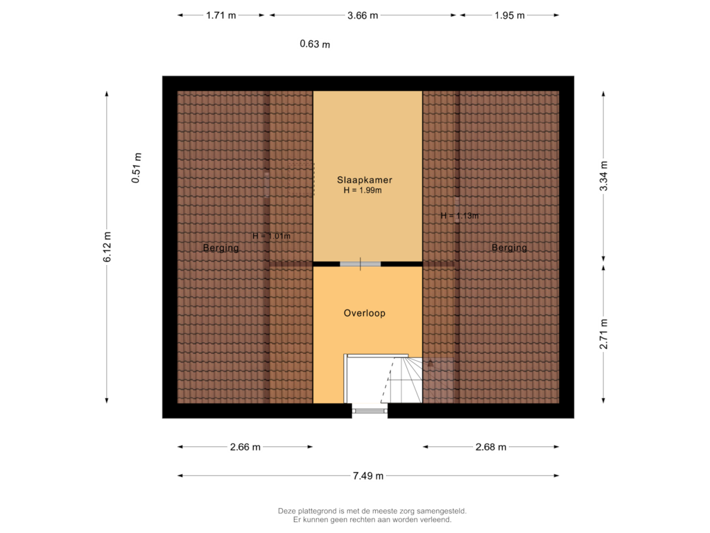 View floorplan of Tweede verdieping of Mariniersweg 16