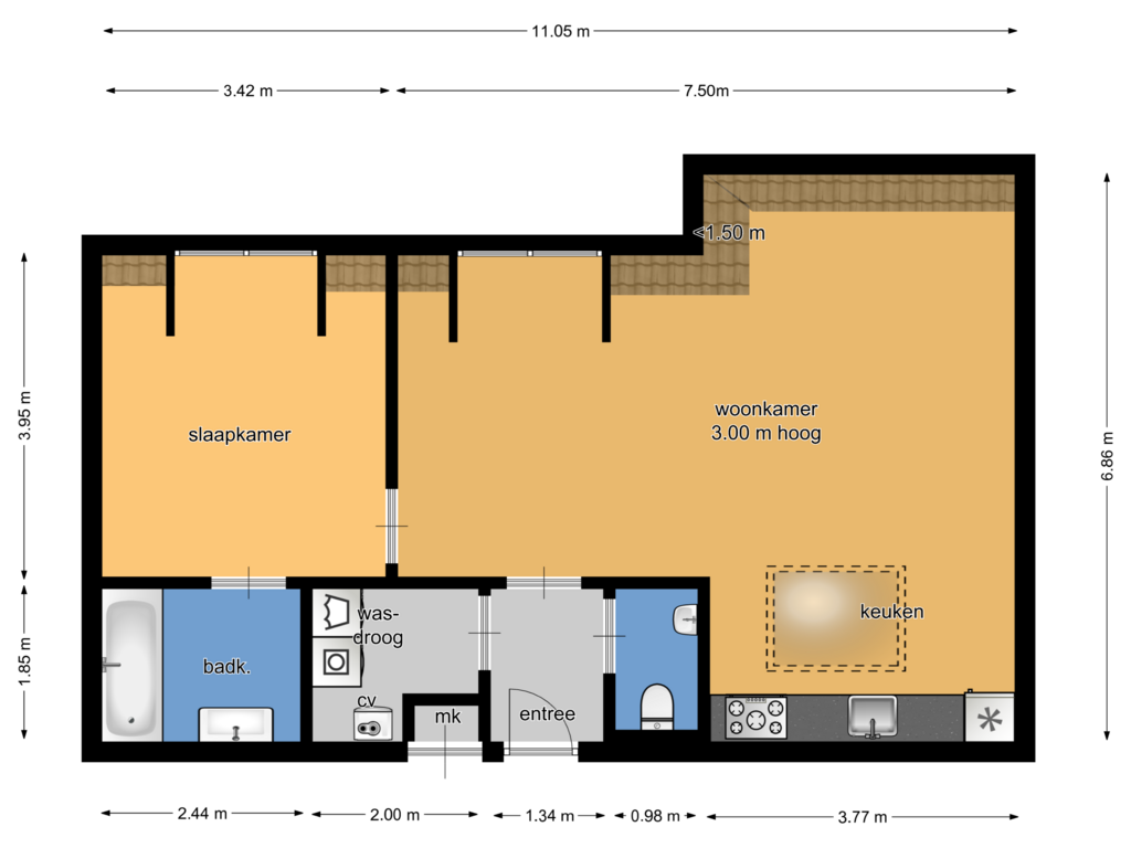 Bekijk plattegrond van etage van Kerklaan 16-B