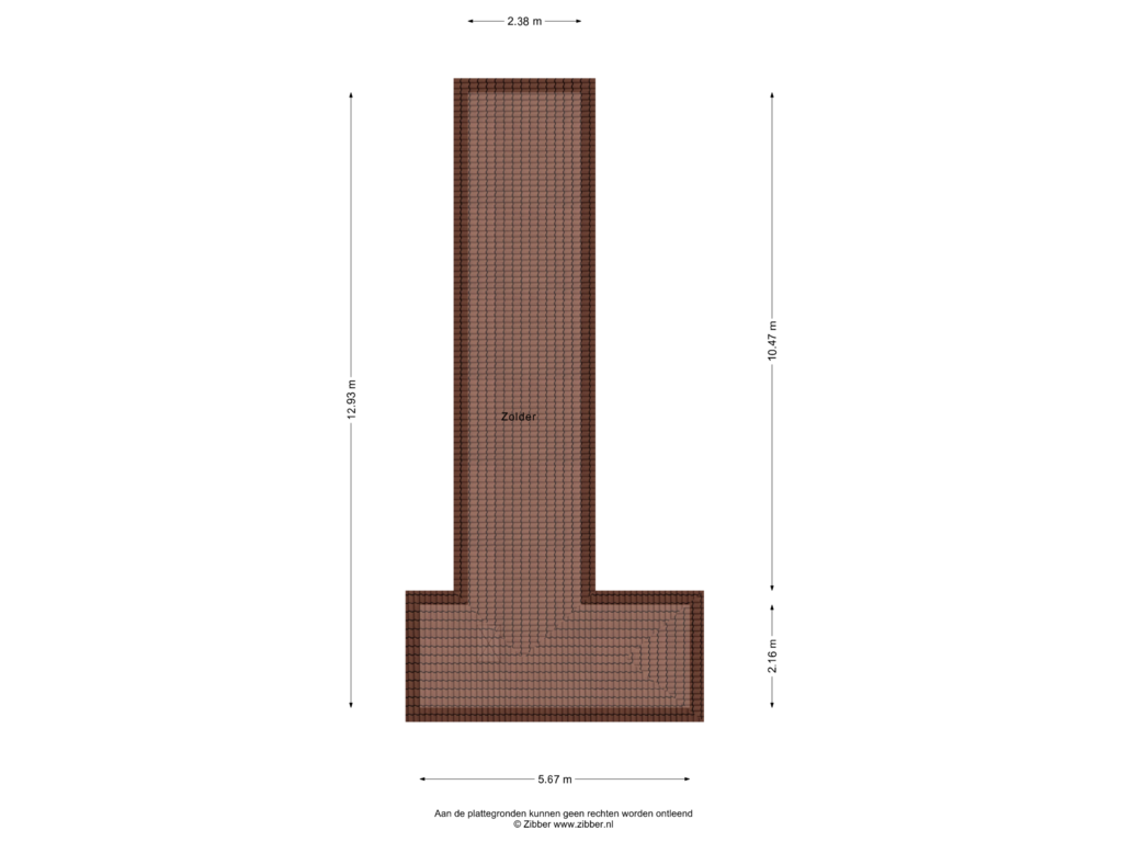 View floorplan of Zolder of Arnhemseweg 31