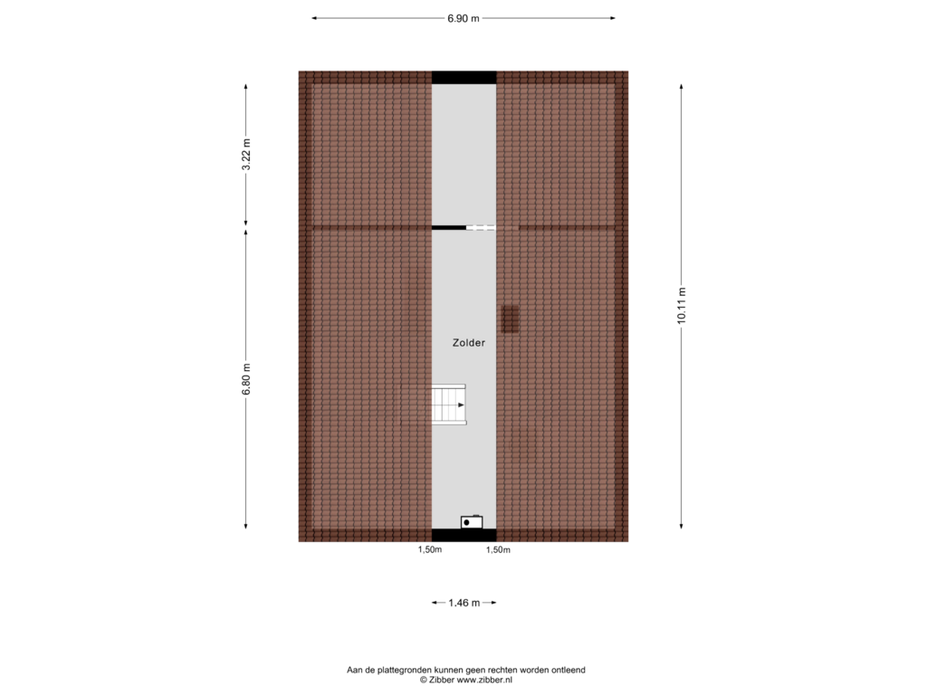 View floorplan of Zolder of Arnhemseweg 31