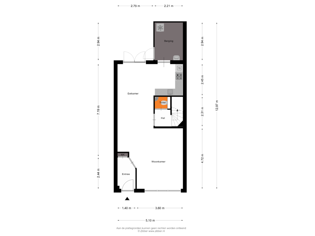 Bekijk plattegrond van Begane grond van Meander 13