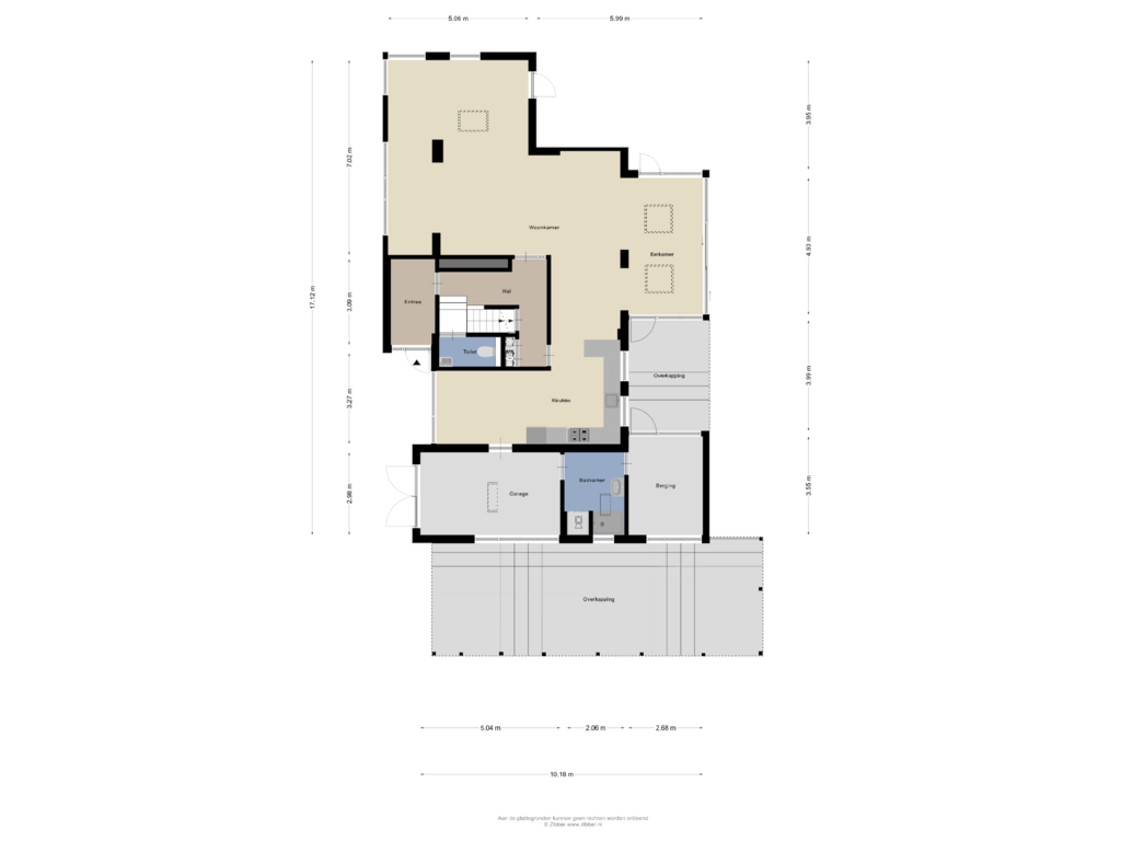 View floorplan of Begane grond of Familie Bronsweg 8