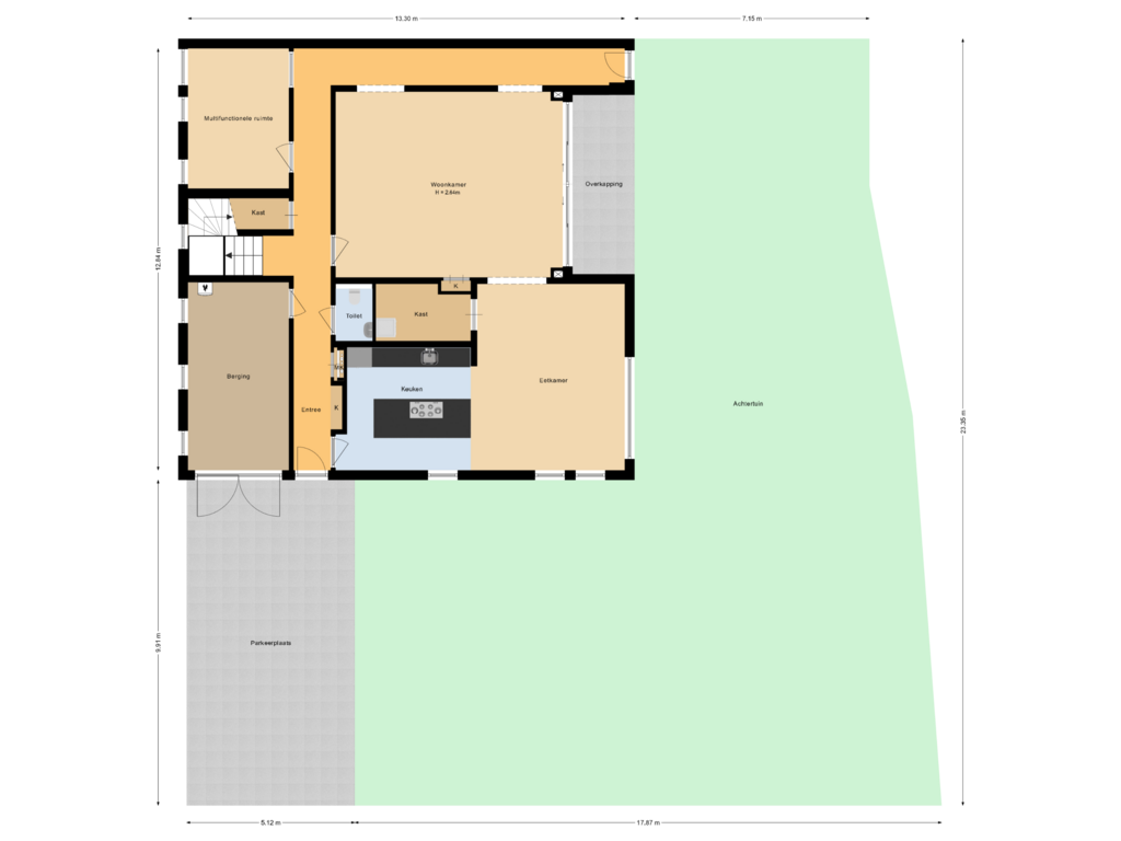 Bekijk plattegrond van Situatie van Hanenpad 24