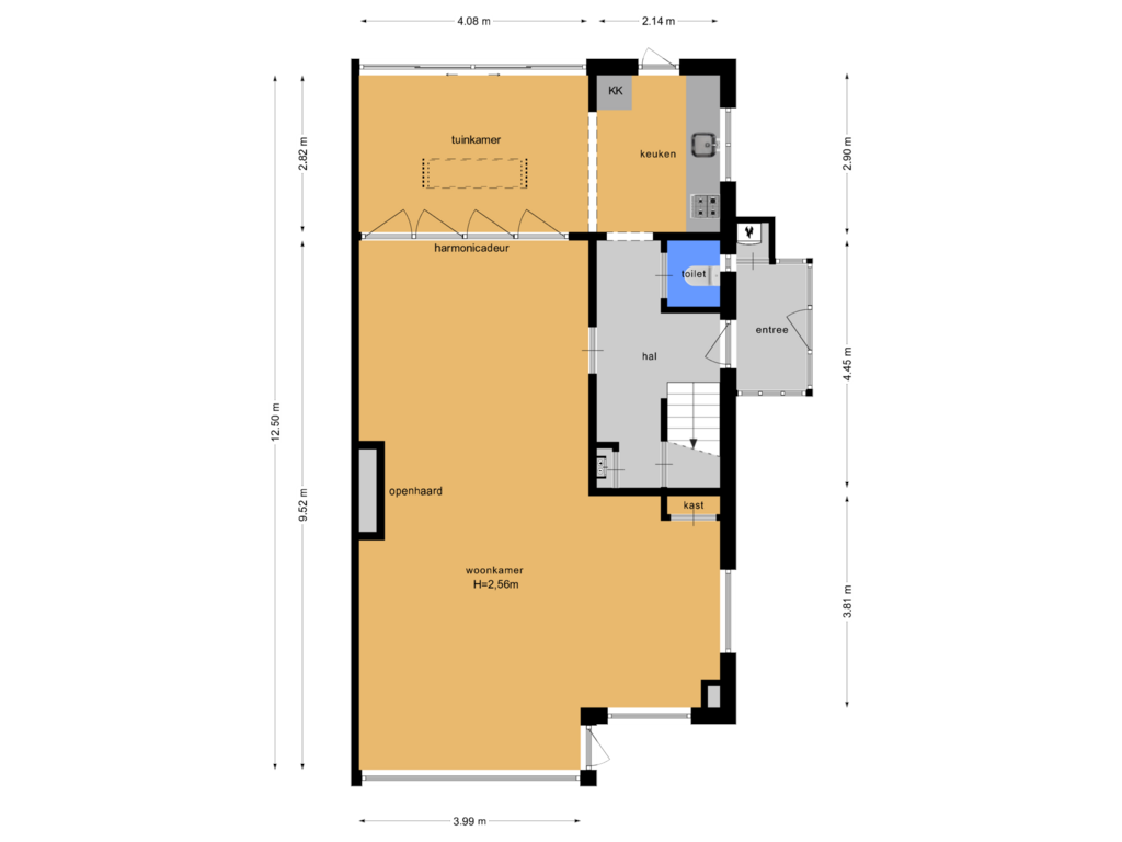 View floorplan of Begane grond of Ceintuurbaan 265