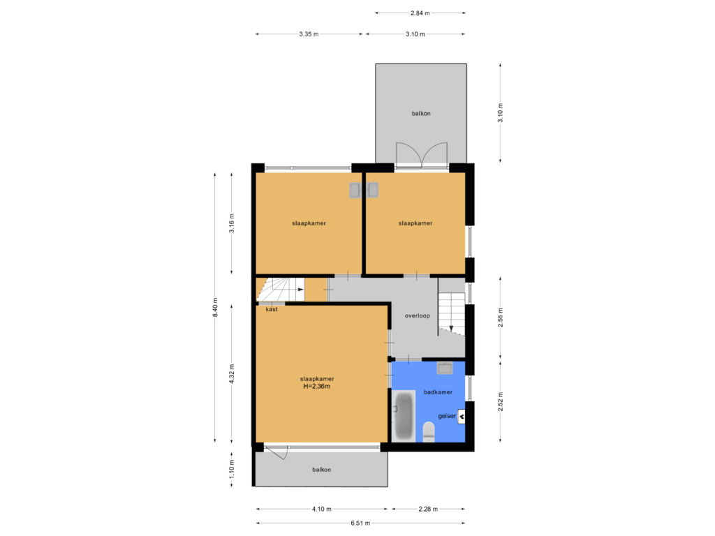 View floorplan of Eerste verdieping of Ceintuurbaan 265