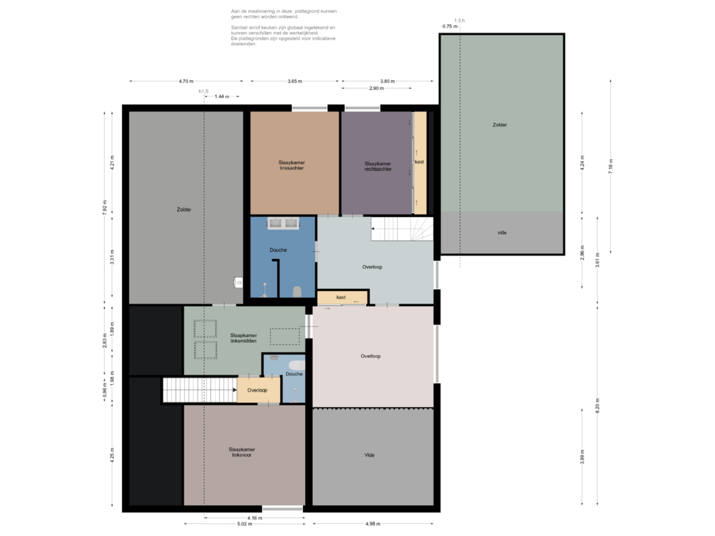 View floorplan of Eerste verdieping of Kortewegje 7