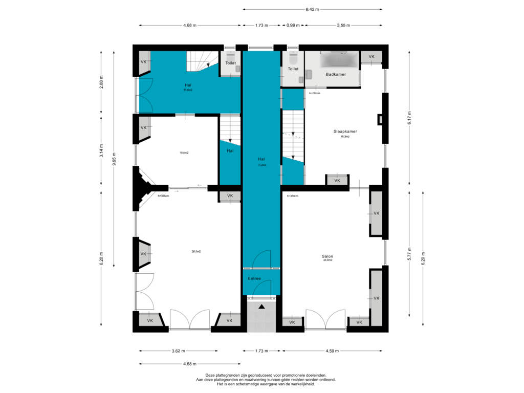 Bekijk plattegrond van 1e Verdieping van Konijnenwal 50