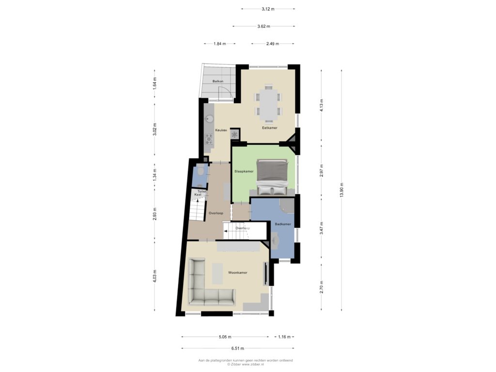 View floorplan of Eerste Verdieping of Jekerweg 83-B