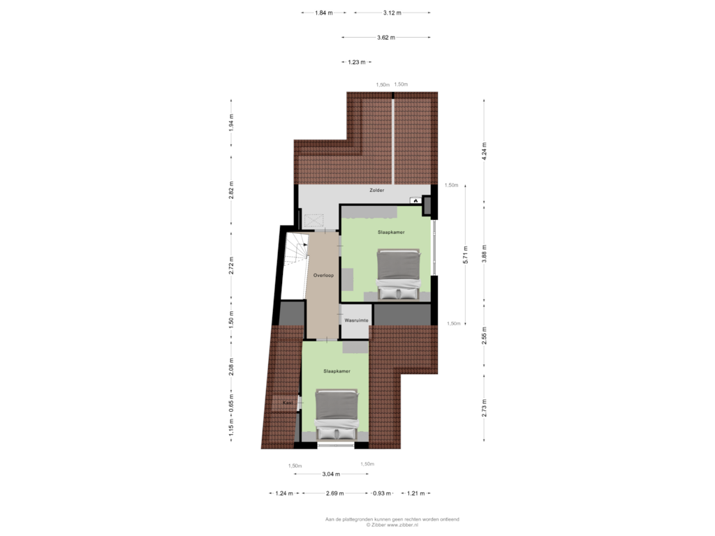 View floorplan of Tweede Verdieping of Jekerweg 83-B