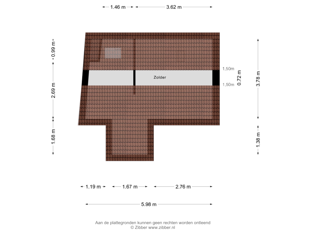 View floorplan of Zolder of Jekerweg 83-B