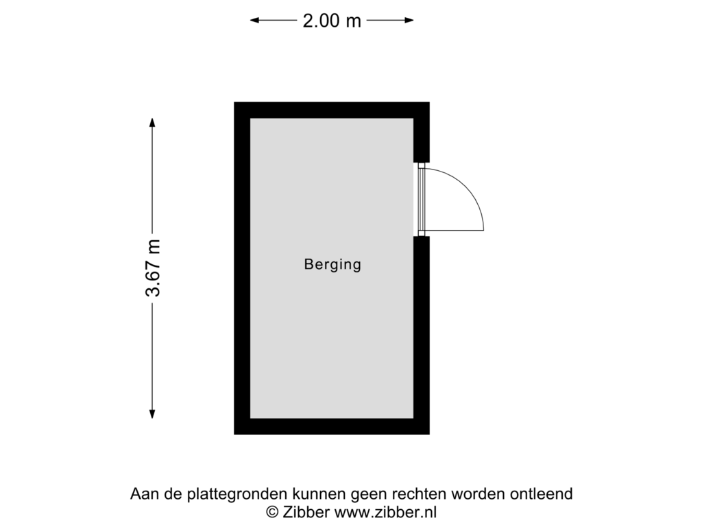 View floorplan of Berging of Maalderijstraat 44