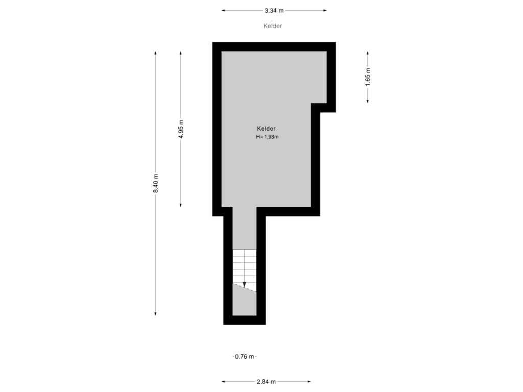 Bekijk plattegrond van Kelder van Van Lennepweg 22