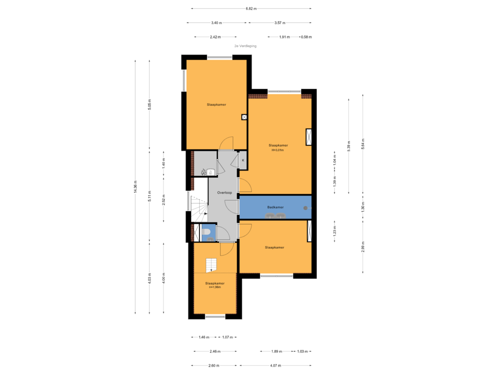 Bekijk plattegrond van 2e Verdieping van Van Lennepweg 22