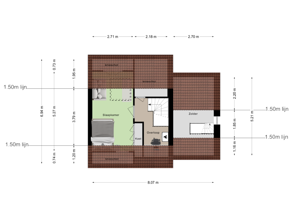 Bekijk plattegrond van Tweede Verdieping van Keeten 4