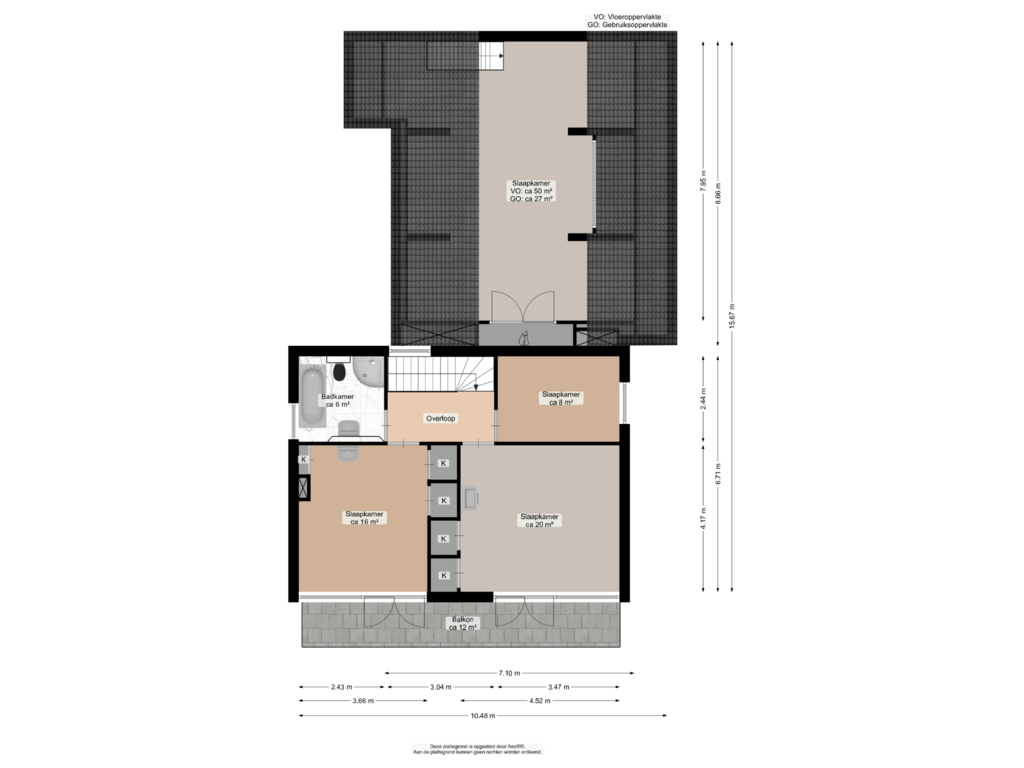 Bekijk plattegrond van Eerste verdieping van Burg. J.G. Legroweg 6