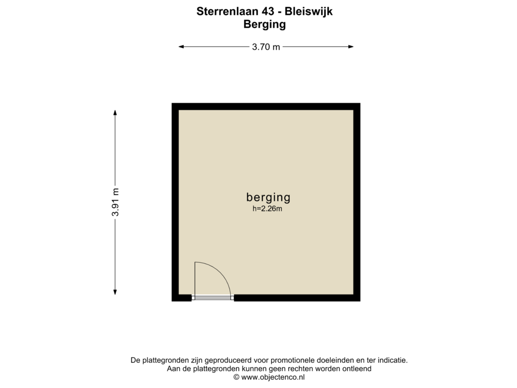 Bekijk plattegrond van BERGING van Sterrenlaan 43