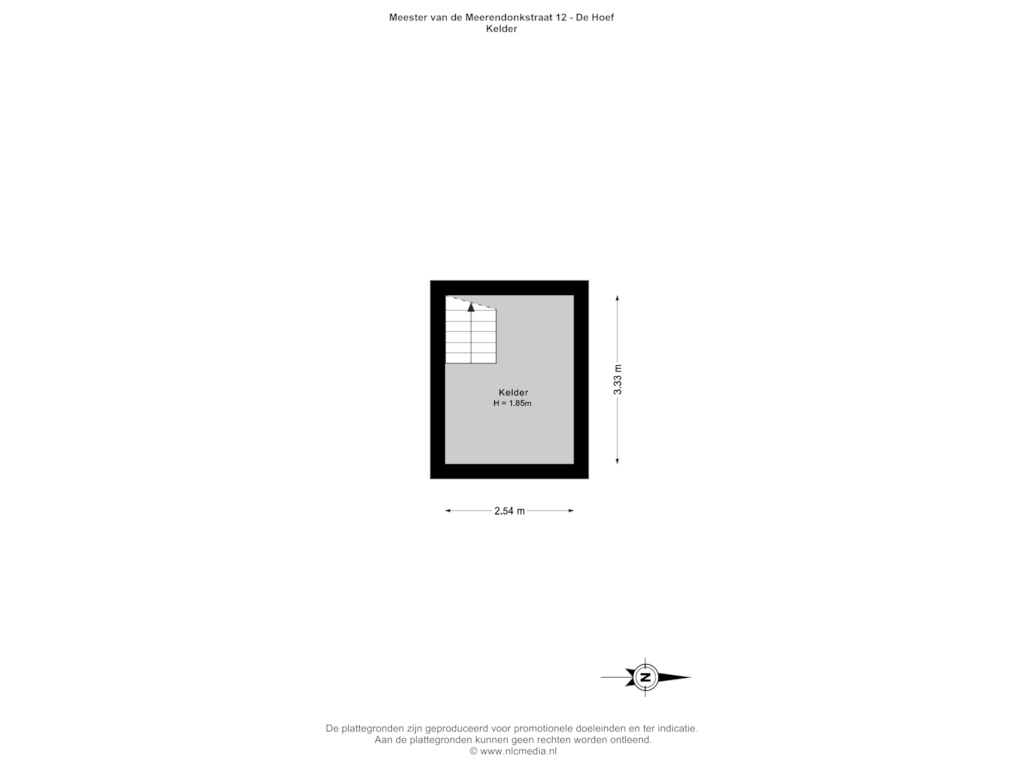 Bekijk plattegrond van Kelder van Meester van der Meerendonkstraat 12