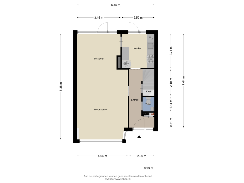 Bekijk plattegrond van Begane Grond van Schubertlaan 80