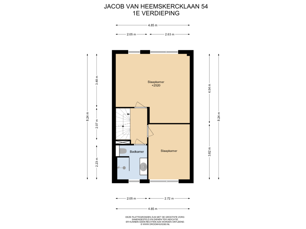 Bekijk plattegrond van 1E Verdieping van Jacob van Heemskercklaan 54