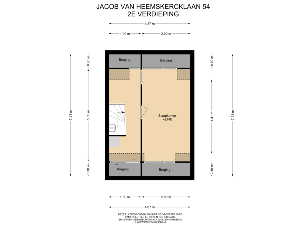 Bekijk plattegrond van 2E Verdieping van Jacob van Heemskercklaan 54