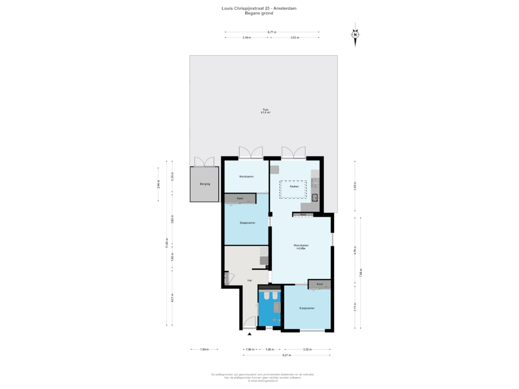 Bekijk plattegrond van Begane grond van Louis Chrispijnstraat 25