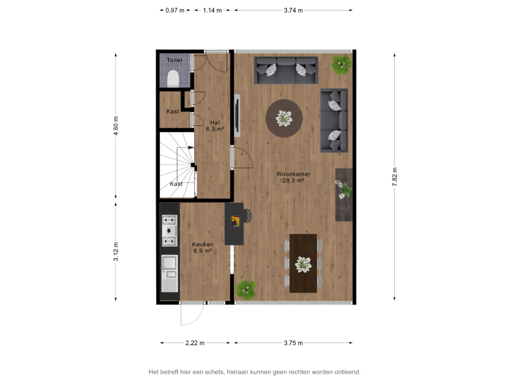 Bekijk plattegrond van Begane grond van Berkelstraat 12