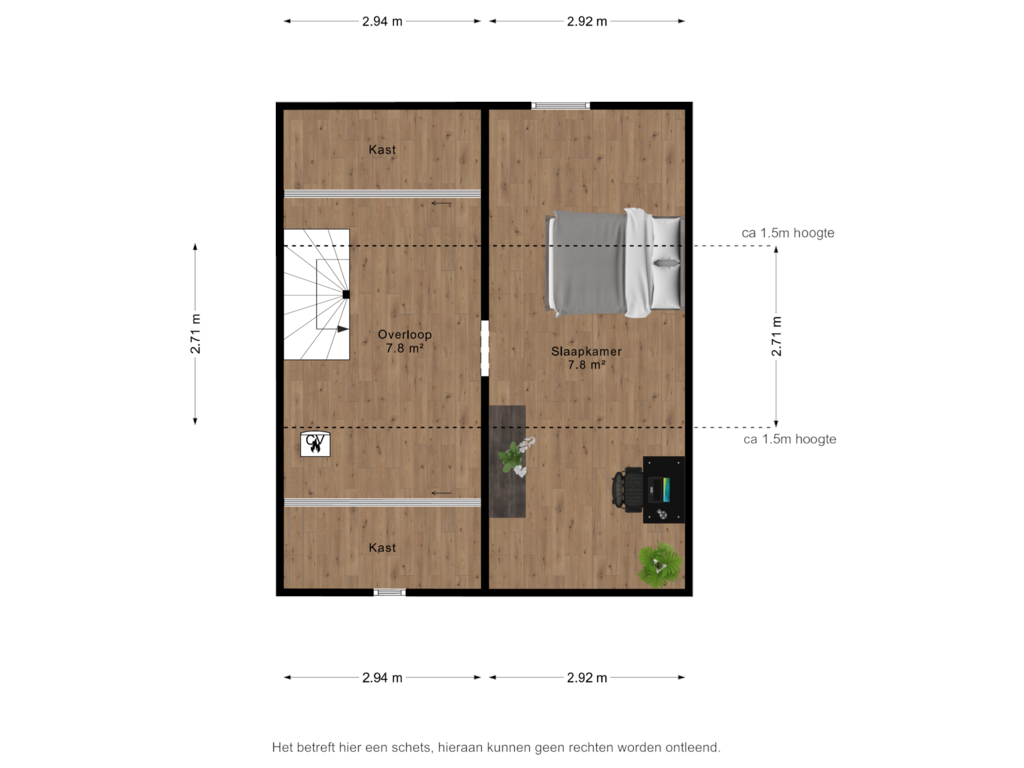 Bekijk plattegrond van 2e verdieping van Berkelstraat 12