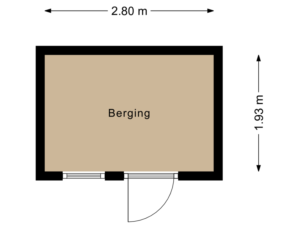 Bekijk plattegrond van Berging van Coevorderweg 27-091