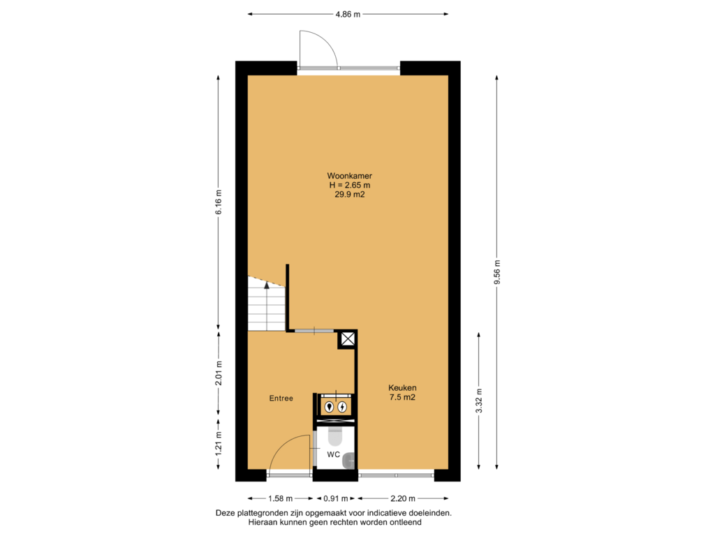 View floorplan of Begane Grond of Aletta Jacobslaan 108