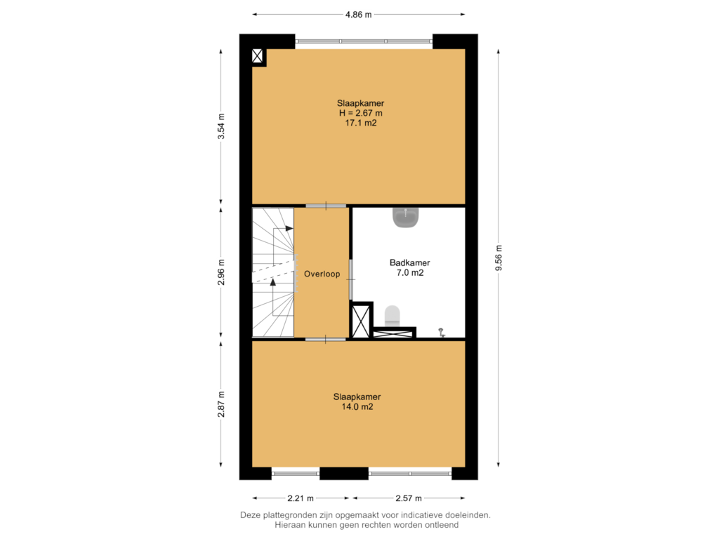 View floorplan of 1e Verdieping of Aletta Jacobslaan 108