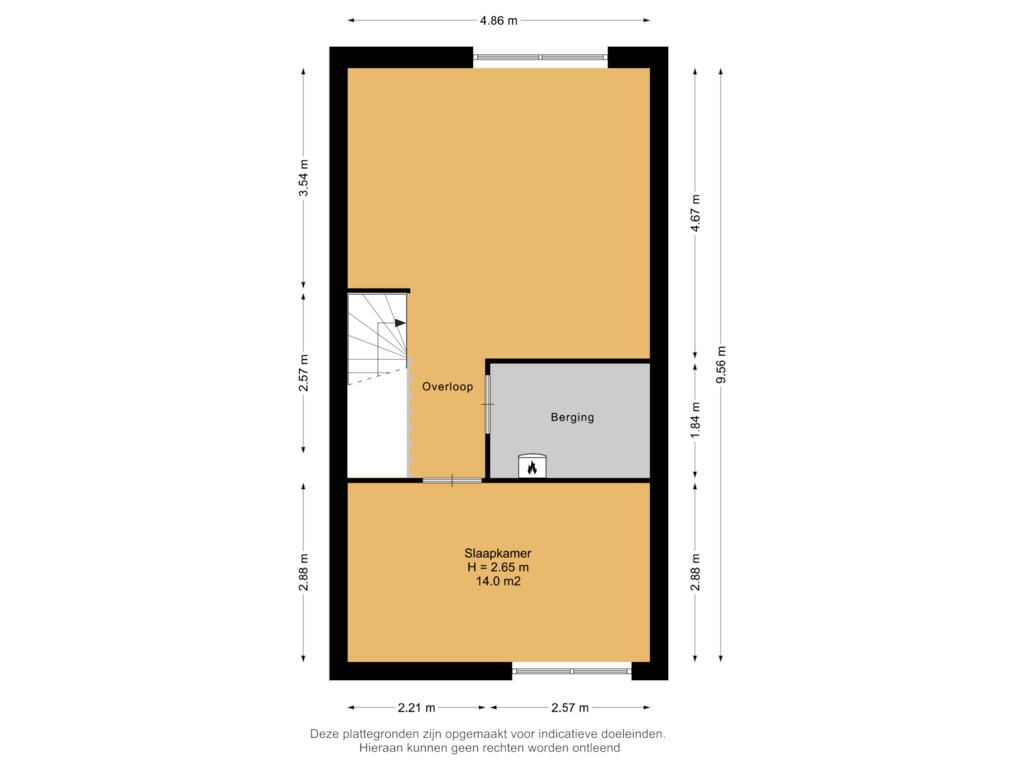 View floorplan of 2e Verdieping of Aletta Jacobslaan 108