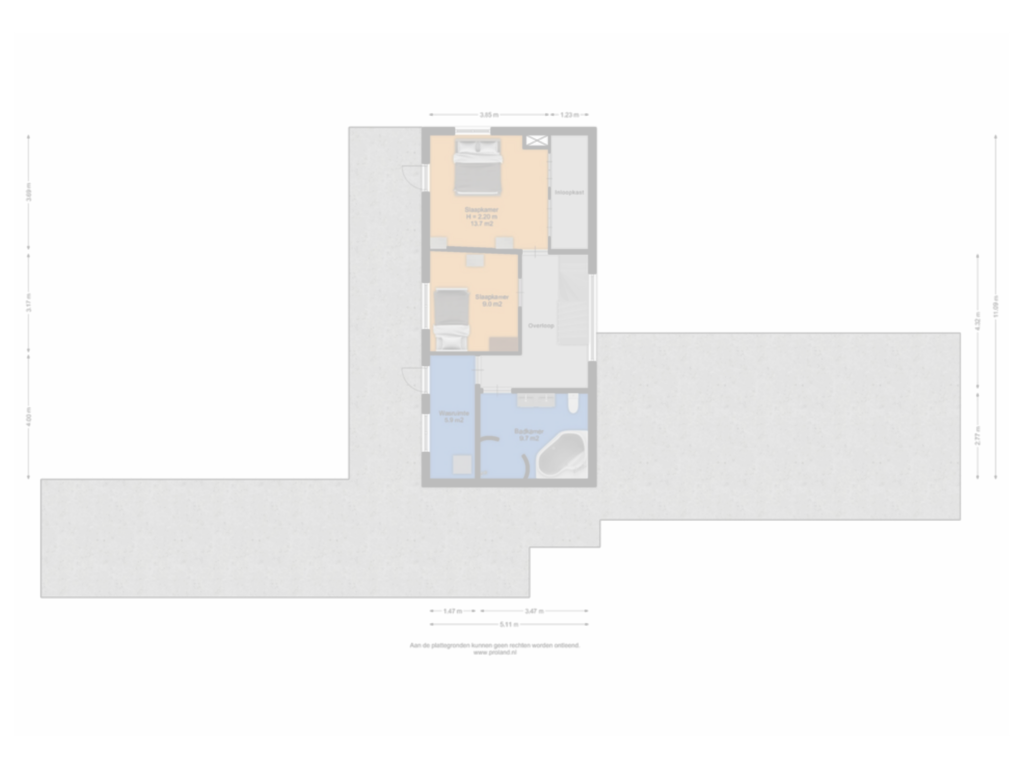 View floorplan of Eerste verdieping of Hogelandsingel 37